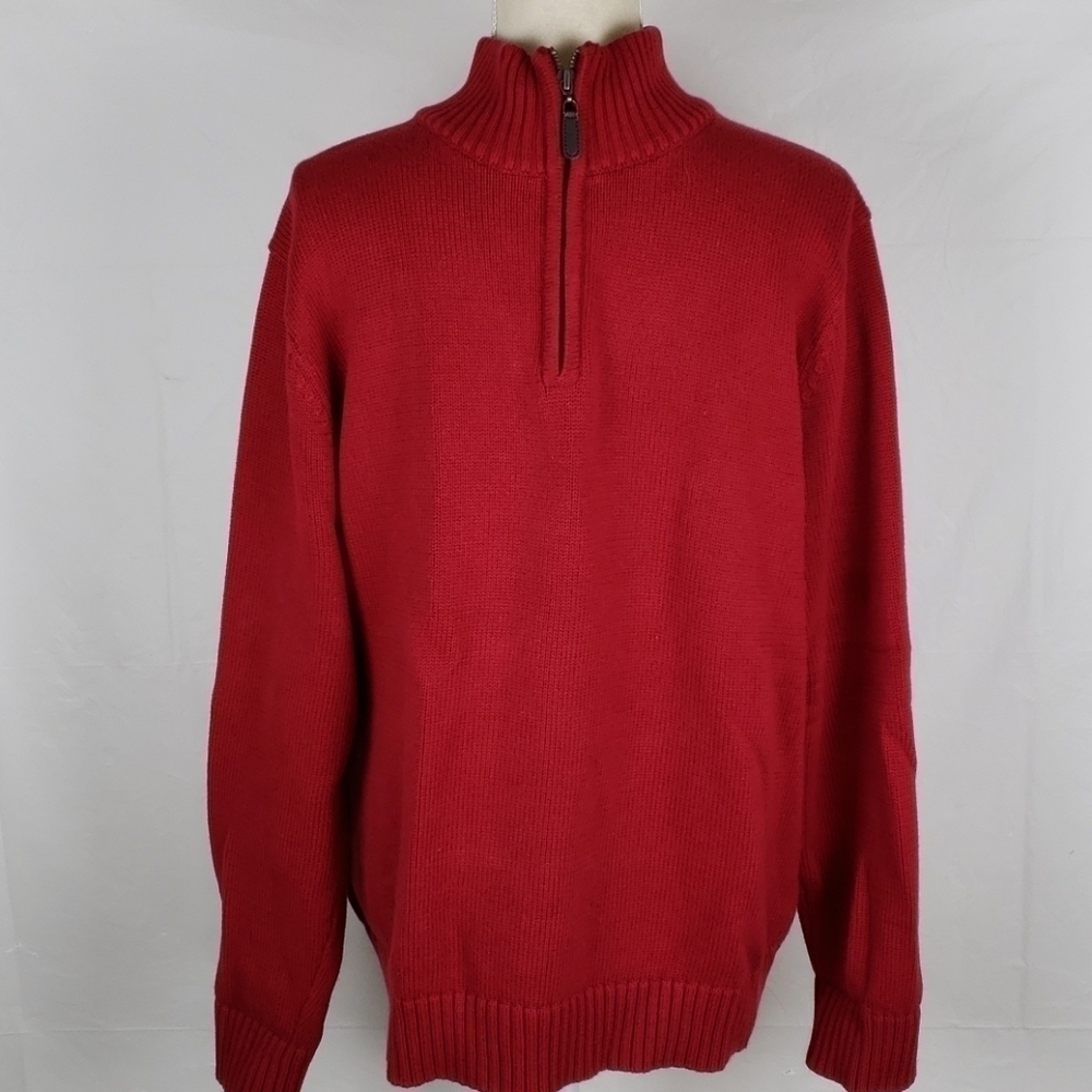 L.L. Bean 1/4 Zip 100% Cotton Sweater L-Reg EUC